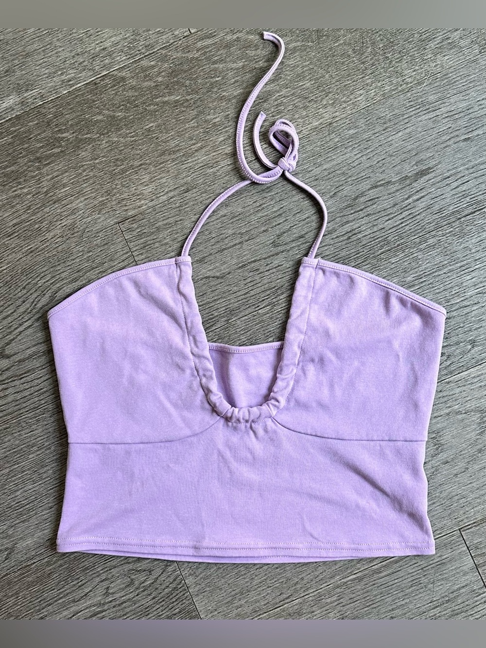 SHEIN Cotton Blend Purple Cropped Halter Top Size M
